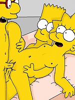 Lisa Simpson in stockings shares dick and penetrated